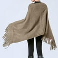 thumbnail image 2 of Hauaitttt Women Poncho Sweater V Neck Solid Knit Pullover Cape Lightweight Shawl Elegant Wrap with Fringes for Women Womens Dress Jackets for Evening Wear Girls Shawl Wool Scarf Shawl with Hood, 2 of 9