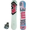X-Games Snowboard sidewall 142cm with X-Games Nylon/Fiberglass Binding Youth Female,White with Pink X and Pink X-Games word Bottom