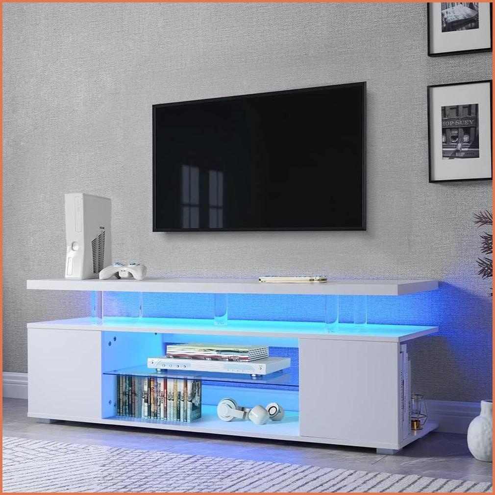 TV Furniture Modern White Entertainment Center for 60-69 Inch TVs | Engineered Wood | Primary Living Space