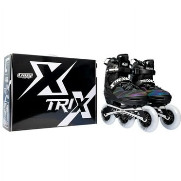 Crazy Skates TRIX - 3 Wheel Size Adjustable Inline Skates In Black, S 1-4