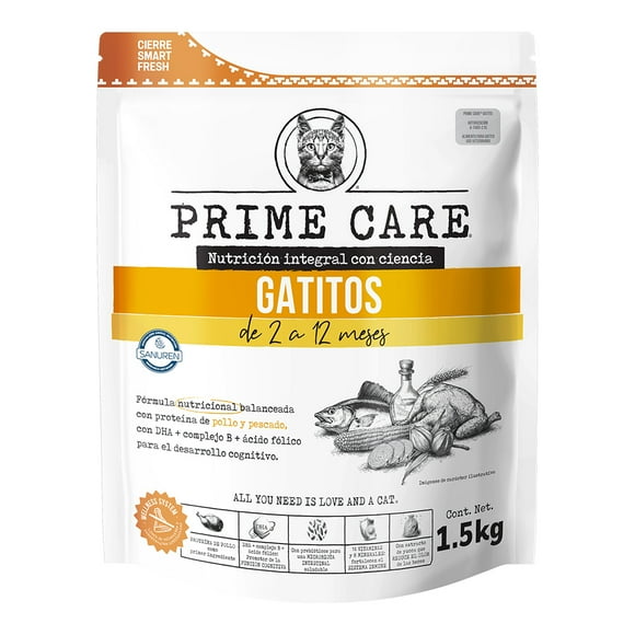Croquetas para Gato Prime Care gatitos 2 A 12 Meses 1.5Kg
