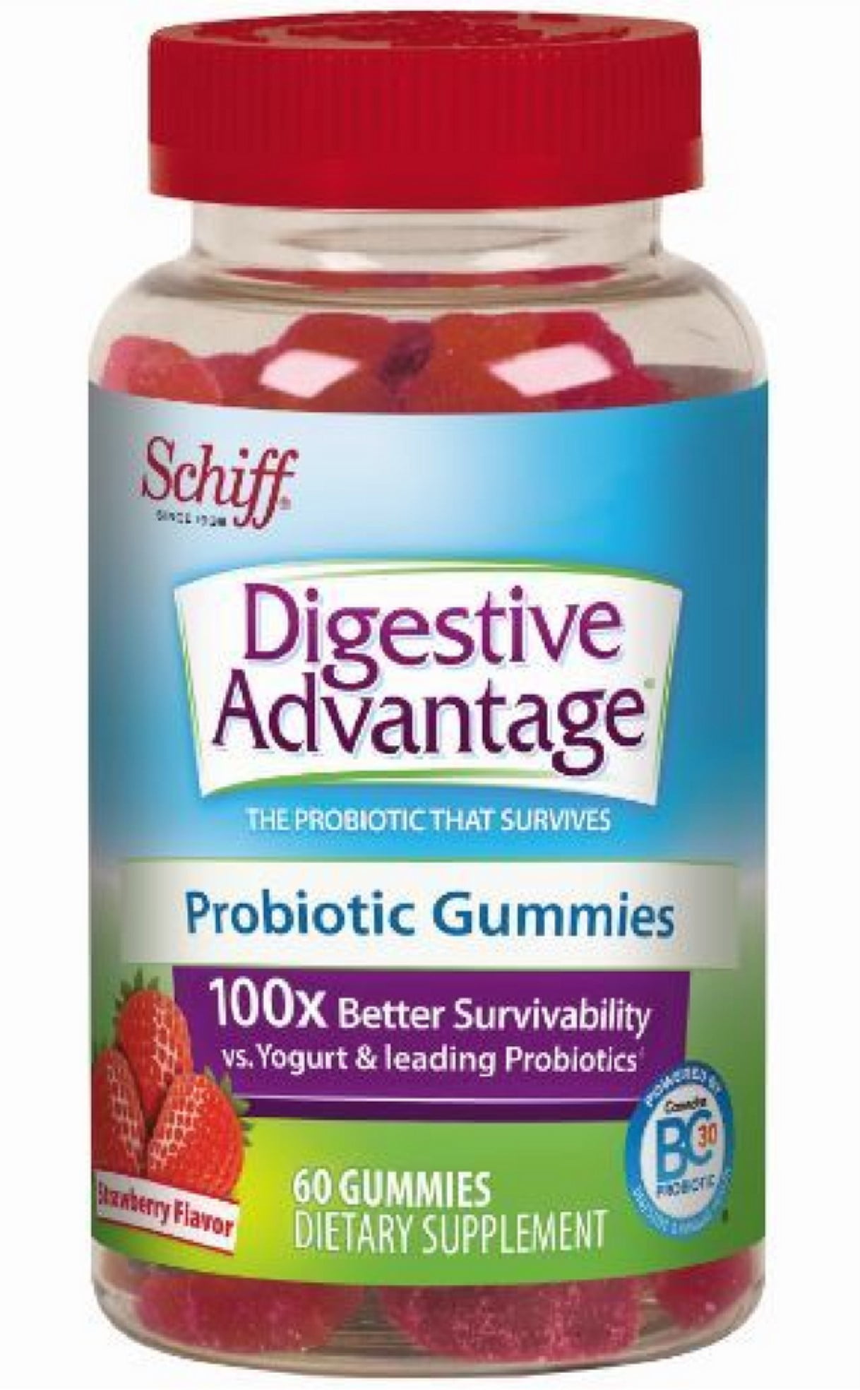 Digestive Advantage Strawberry Daily Probiotic Gummies, 60 ct