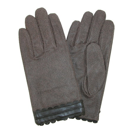 Women's Leather Hem Gloves