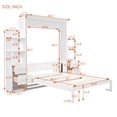 thumbnail image 2 of Harper & Bright Designs Queen Size Murphy Bed Wall Bed with Shelves, Drawers and Led Lights, Space-Saving Murphy Bed Cabinet for Guest Room Home Office, White, 2 of 13