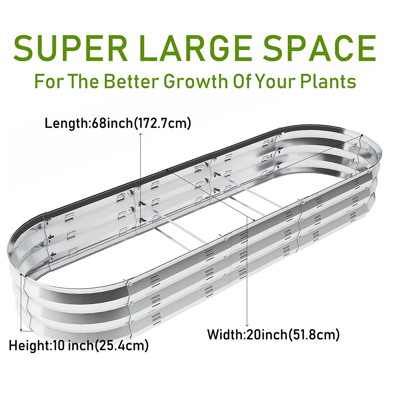 Nana Guard Galvanized Metal Raised Garden Bed, Silver photo 6