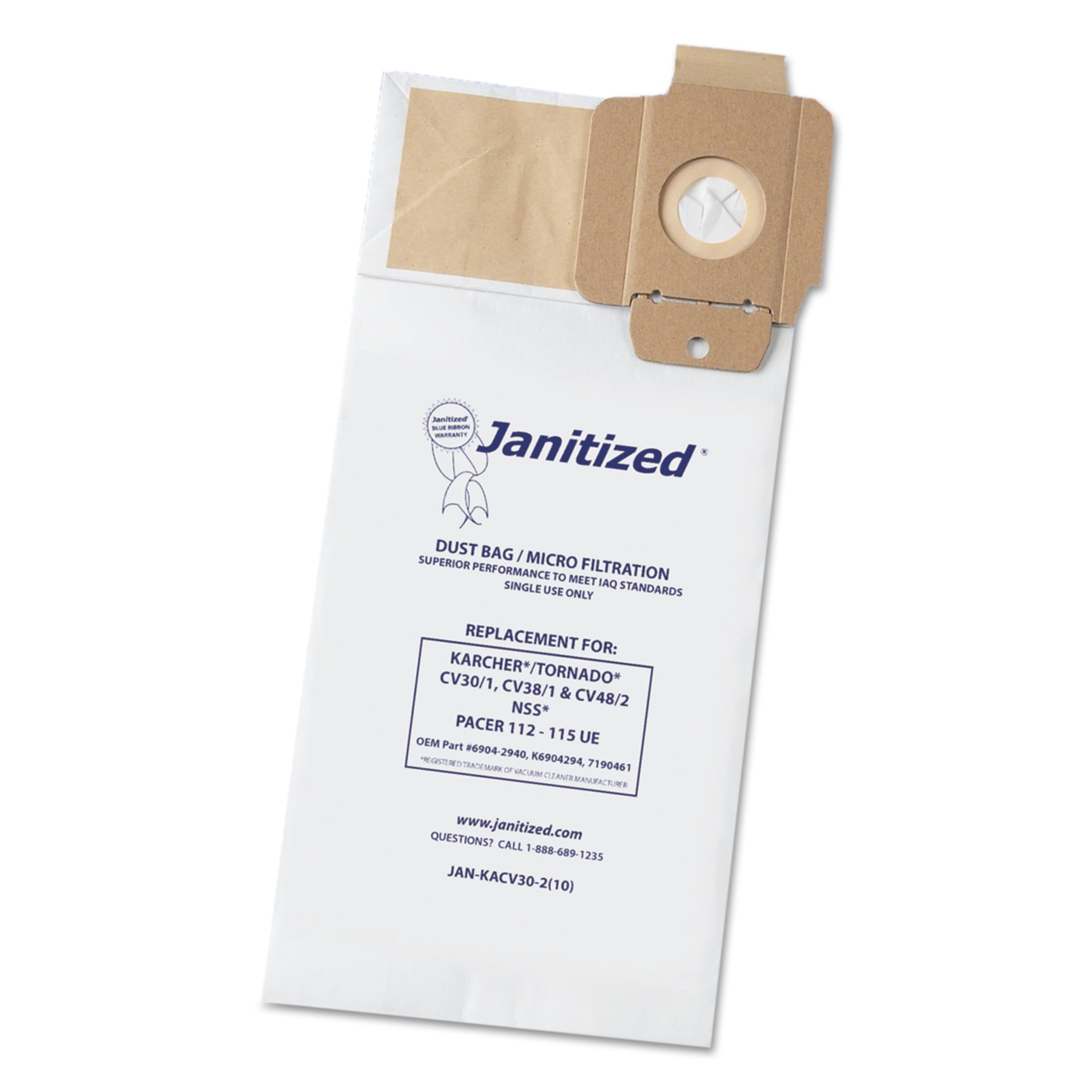 Janitized Vacuum Filter Bag Designed to Fit Karcher/Tornado CV30/1