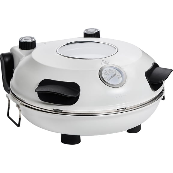 COOK WITH COLOR Electric Pizza Oven, 1200-Watt Indoor Countertop Oven Pizza Maker, Off White