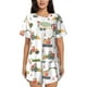 thumbnail image 1 of Fotbe Excavator Conjunto de Pijama Estampado para Mujer, 2 Piezas, Ropa de Dormir con Camiseta de Manga Corta y Shorts Suaves-Small, 1 of 6
