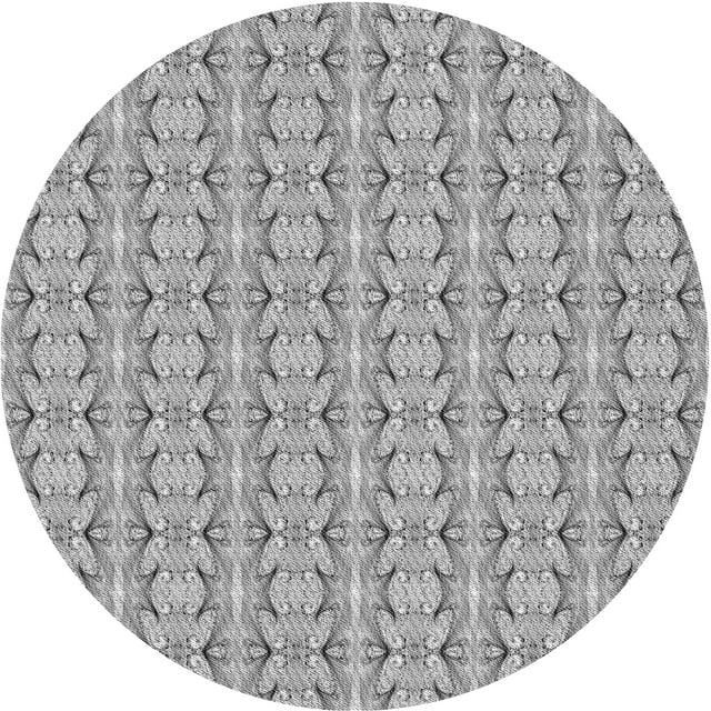 Ahgly Tapis d'Intérieur Lavable en Machine Carré Transitionnel Gris Platine, 3 Pieds Carré