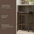 thumbnail image 2 of Maven Lane Adrien Saddle Barstool in Reclaimed Oak Finish w/ Ronan Stone Vegan Leather, 2 of 6