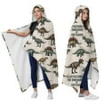 thumbnail image 2 of Wearable Blanket,Beige Cartoon Dinosaurs Illustrations Pattern Hooded Wearable Flannel Blanket for Adults & Teens,Winter Poncho Shawl Wrap Cape Cozy Anti-Pill,50"x60", 2 of 5