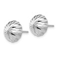 thumbnail image 3 of 14k White Gold Polished Sparkle-Cut Half Ball Post Earrings - Measures 9.5x9.5mm Wide, 3 of 3