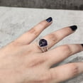 thumbnail image 6 of Natural Amethyst Ring, Rough Amethyst Gemstone Ring, Feb Birthstone, Double Band, 925 Sterling Silver, Womens Ring, Christmas, Thanksgiving, Handmade, Statement Jewelry, Rough Gemstone Jewelry, 6 of 6