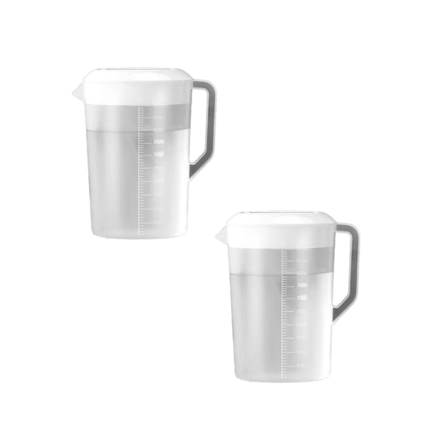 Oleegame 2PC Blue Juice Plastic Pitcher With Lid Large Capacity Cold Water Kettle For Juice Milk Tea Iced Coffee And Homemade Beverage
