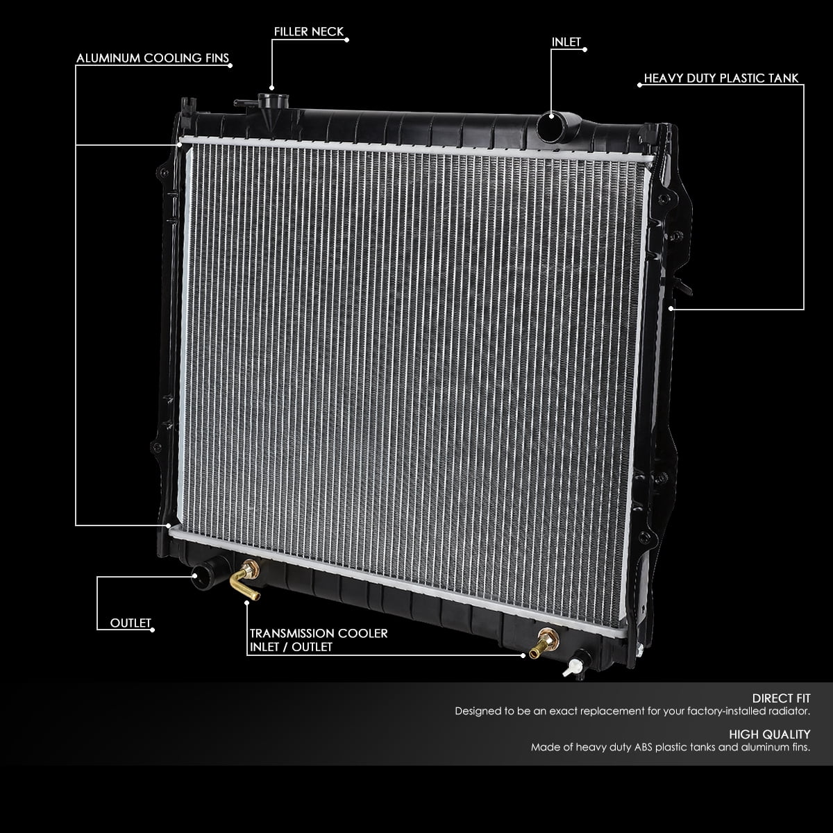 DNA Motoring OEM-RA-1774 Aluminum Radiator For 1995-2004 Toyota Tacoma AT 96 97 98 99 00 01 02 03