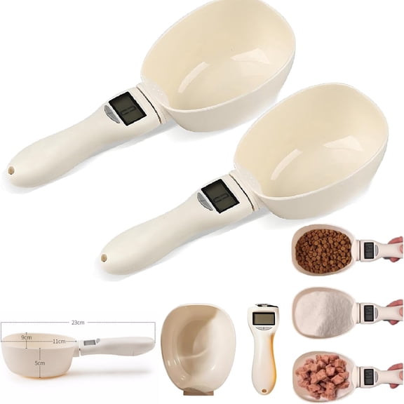 Digital Measuring Spoon, Electronic Food Measuring Scoop Scale, Electronic Kitchen Measure Scale for Cookincg Baking, Daily Meals and Kitchen Gadgets(2PCS)