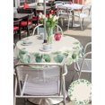 thumbnail image 4 of Outdoor Tablecloth with Umbrella Hole and Zipper, Sage Green Eucalyptus Round Table Cloth 60 Inch Waterproof Tablecloth, Spring Summer Leaves Rustic Burlap Picnic Table Cover for Patio Camping, 4 of 7