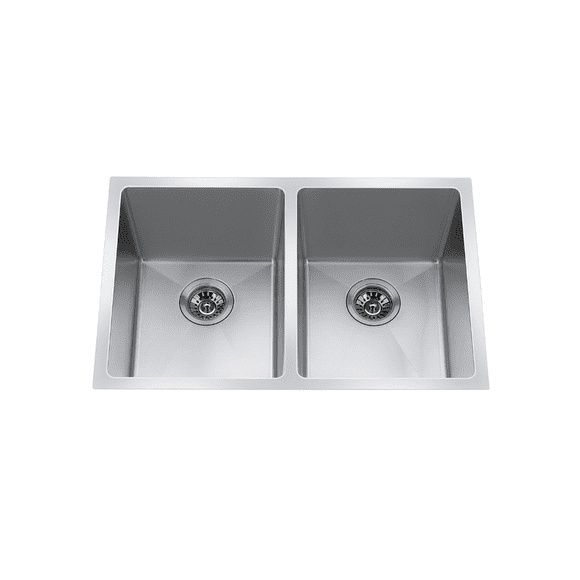 29 inch Near-Zero Double Bowl Kitchen Stainless Steel Sink with Strainer