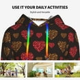 thumbnail image 4 of Salouo Gold Glitter Heart Pattern Hoodie Sweatshirts for Women, Autumn Pullover Hoodie Workout Sweat Women's Long Sleeve Preppy Sweatshirts-Small, 4 of 7