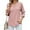 Pink, variant on Deago Women's Casual 3/4 Sleeve Henley V-Neck Pleated Back Blouses Loose Blouse Tops T-Shirts (Pink, S)