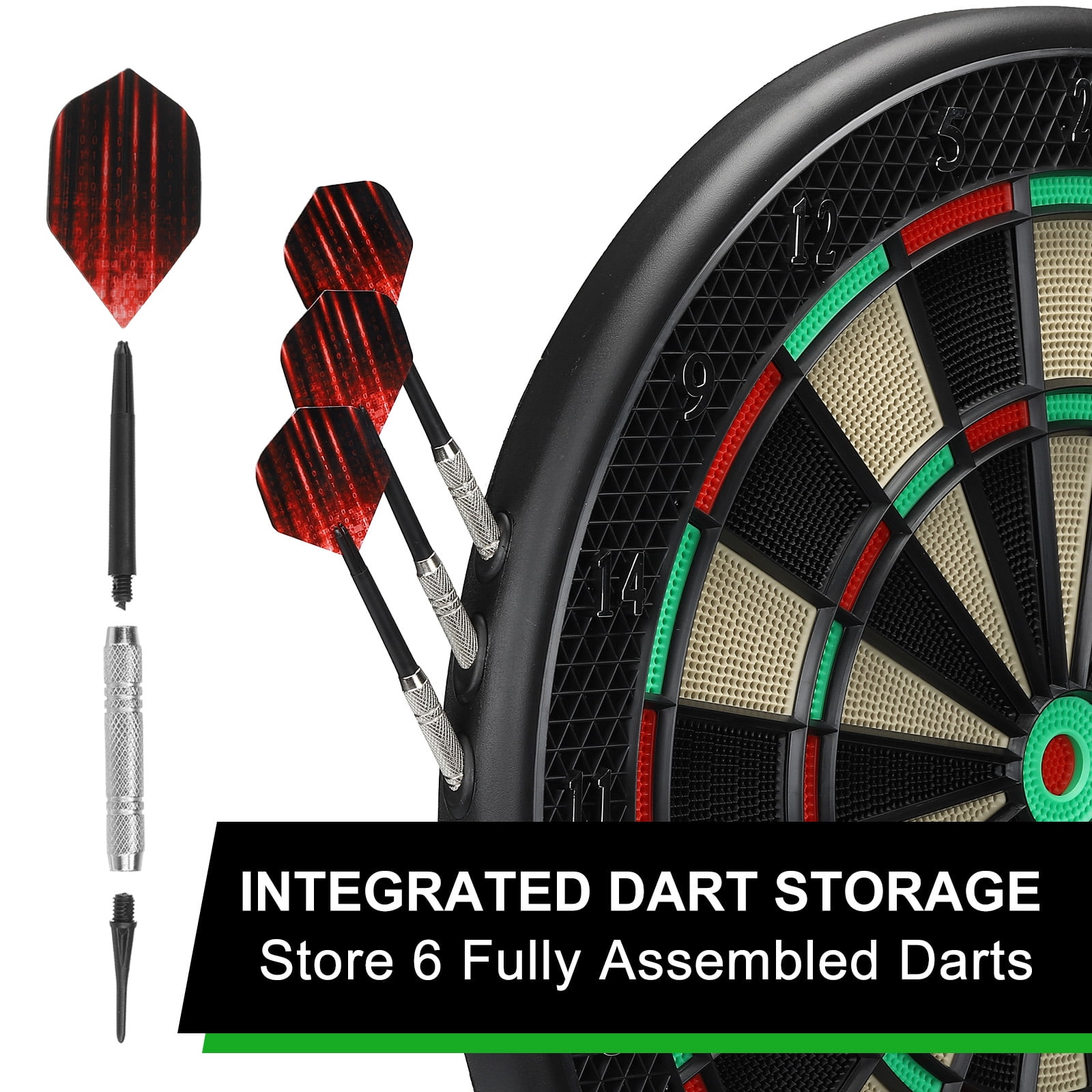 Electronic Dart Board Digital Soft Tip Dartboard Set with LCD Displays 27 Games and 243 Variants Support 16 Players