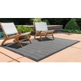 thumbnail image 4 of Unique Loom Outdoor Border Collection Area Rug - Checkered (6' x 9' Rectangle Gray/Black), 4 of 10