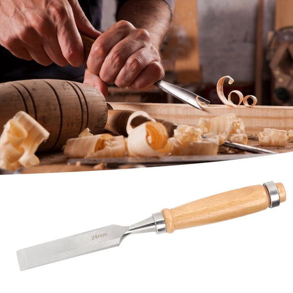 M Buder Carpenter Chisel Wooden Handle Chrome Vanadium Steel Professional Hand Tool for Woodworking 0.94 in / 24 mm