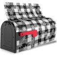 thumbnail image 2 of Black and White Buffalo Check Snowflake Snowy Plaid Mailbox Covers Magnetic Mailbox Wraps Post Letter Box Cover Standard Oversize 21"X18"/25.5" X 21" Mailwrap Garden Home Decor, 2 of 6