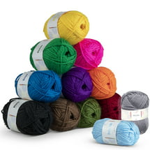 Craftbud (12pc) Crochet Yarn, Multi-Colored Acrylic Hand Knitting Yarn for Crochet, 1200 Yards