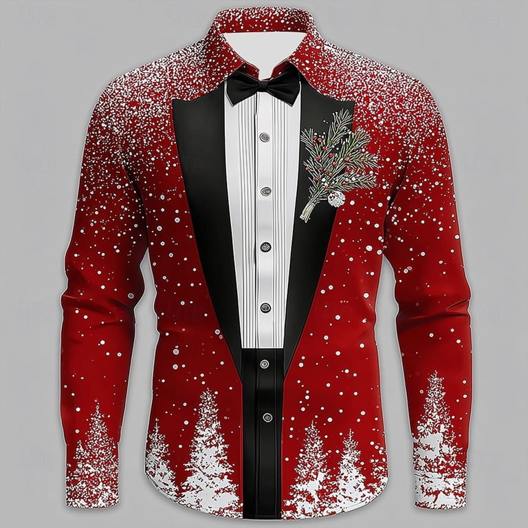 christmas dress shirts and ties Festivity Red Shirt | Men's Christmas Shirt