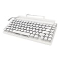 thumbnail image 4 of Clavier Mécanique Machine à Écrire, Clavier Mécanique Rétro Touches Rondes Support 3 Appareils FN Master 83 Touches pour Tablette Blanc, 4 of 8