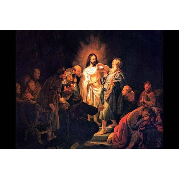 Doubting Thomas by Rembrandt-Fine Art Canvas Print (20" x 30")