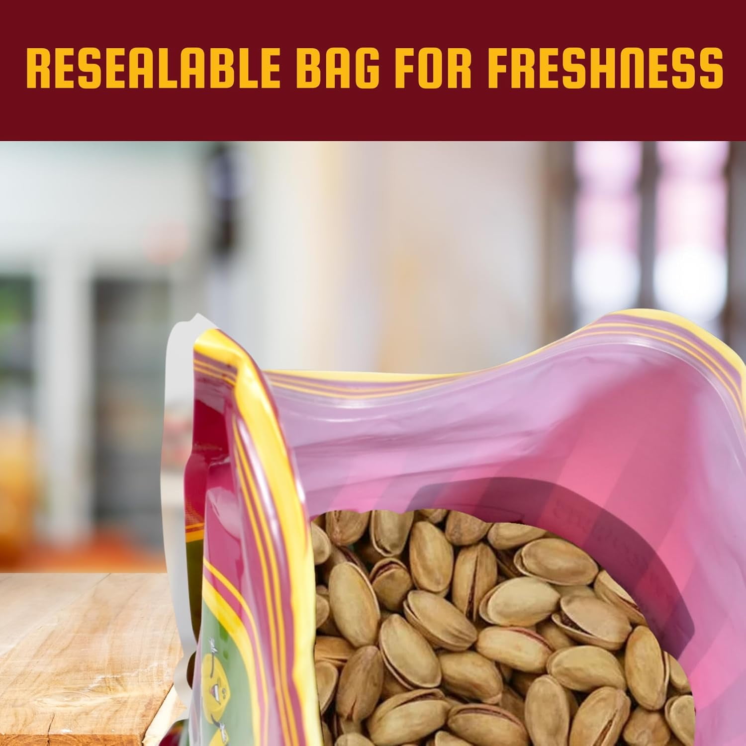 We Got Nuts Turkish Pistachios Whole Salted Nuts in Shell, Kosher, 5 lb, 80 oz, Resealable Pouch