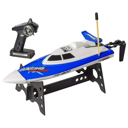Top Race Remote Control Water Speed Boat, Perfect Toy for Pools and Lakes “Blue” 27Mhz (TR-800)