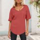 thumbnail image 1 of mfyjkho Tops Para Hacer Ejercicio, Camiseta/Camiseta Informal De Manga Corta Con Cuello En V Y Cordón Con Bolsillo Y Color Liso Para Mujer Tops Para Salir Xxl, 1 of 6