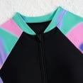 thumbnail image 6 of Teen Swimsuits for Girls 11-14 Girls Long Sleeve Swimsuit Two Piece Rash Guard Dress with Swim Shorts Front Zip for Kids Tween Teens UPF 50+, 6 of 9