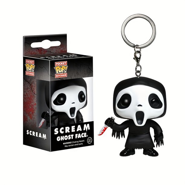 FUNKO POP Figure Keychain Scream Peripheral Products Doll Model Toy Scream Ghost Face Keychain
