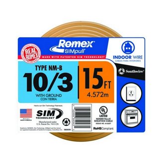 Southwire Romex 12/2 With Ground NM-B Cable – 50 Feet, Yellow Sheath, Solid Copper Conductors