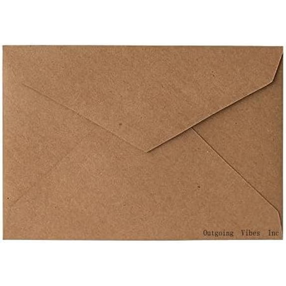 RSVP A1 (4 Bar) Envelopes Pointed Flap (3 3/8 X 5 3/4) For Invitations, Notecards, DIY, 25 Pack, Kraft