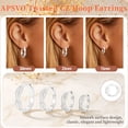 thumbnail image 3 of APSVO 18K White Gold Plated Twisted Simulated Diamond Hoop Earrings for Women with S925 Sterling Silver Post Hypoallergenic Earrings Birthday Christmas Jewelry Gifts Teen Stocking Stuffers Adults, 3 of 7