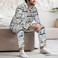 thumbnail image 7 of Naloa Lion Hippo Elephant On The Car Men’s Pajamas Set - Long Sleeve Button Down Sleep Shirt and Pajama Bottoms Sleepwear Set-X-Large, 7 of 7