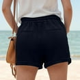 thumbnail image 4 of vigerkar Womens Linen Shorts,2025 Summer Shorts for Women Comfy Drawstring Beach Short Pants with Pockets Black, S, 4 of 7