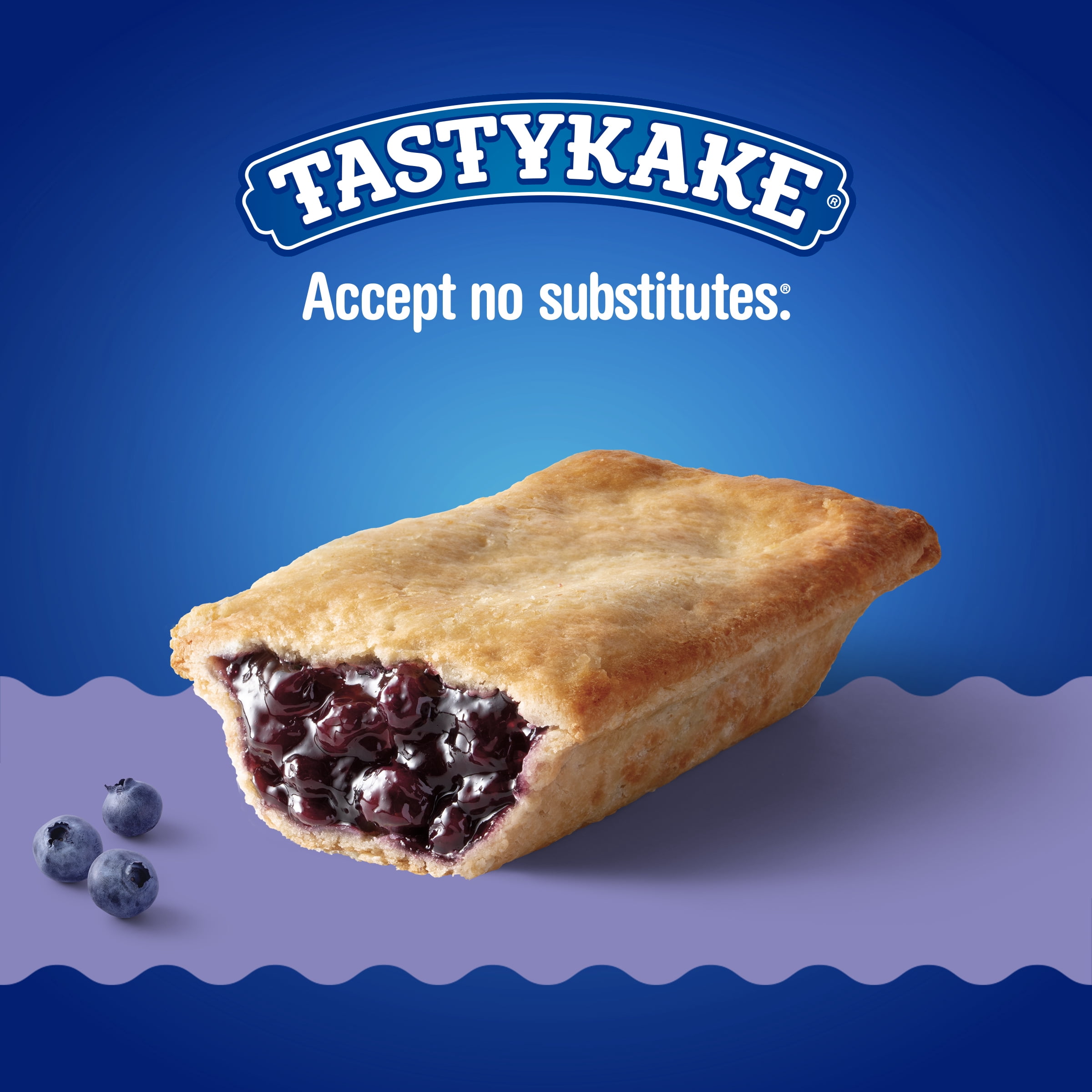 Tastykake Blueberry Baked Pie, Soft Baked Crust Topped Blueberry Pie, Shelf-Stable, 4 oz