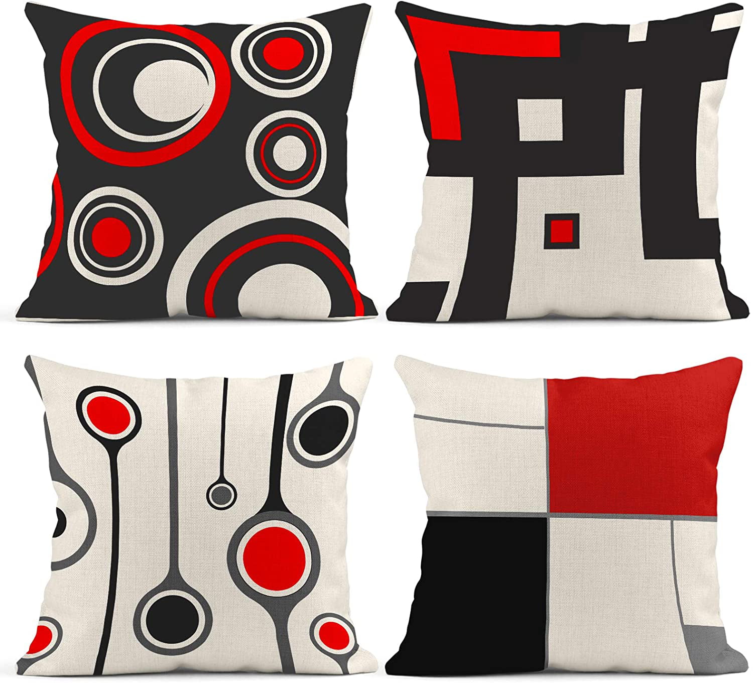 Black & White Geometric Throw Pillow Case Cushion Cover Square Sofa Home Decor 