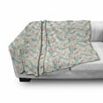 thumbnail image 3 of Feminine Soft Flannel Fleece Blanket, Vintage Shoes with Roses Butterflies Classic Rococo Wedding Themed Layout, Cozy Plush for Indoor and Outdoor Use, 60" x 80", Pale Pink and Blue, by Ambesonne, 3 of 6