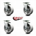 thumbnail image 2 of 5 Inch V-Groove Semi Steel Wheel Swivel Caster Set with Bronze Bearings SCC, 2 of 2