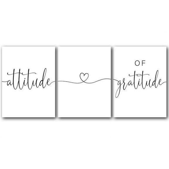 Attitude Of Gratitude, Set of 3 Poster Prints, Home Wall Décor, Motivational/Inspirational Quote