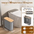 thumbnail image 2 of Almacenamiento de papel higiénico KNZE con tapa de bambú 33,8 L, color gris, 2 of 7