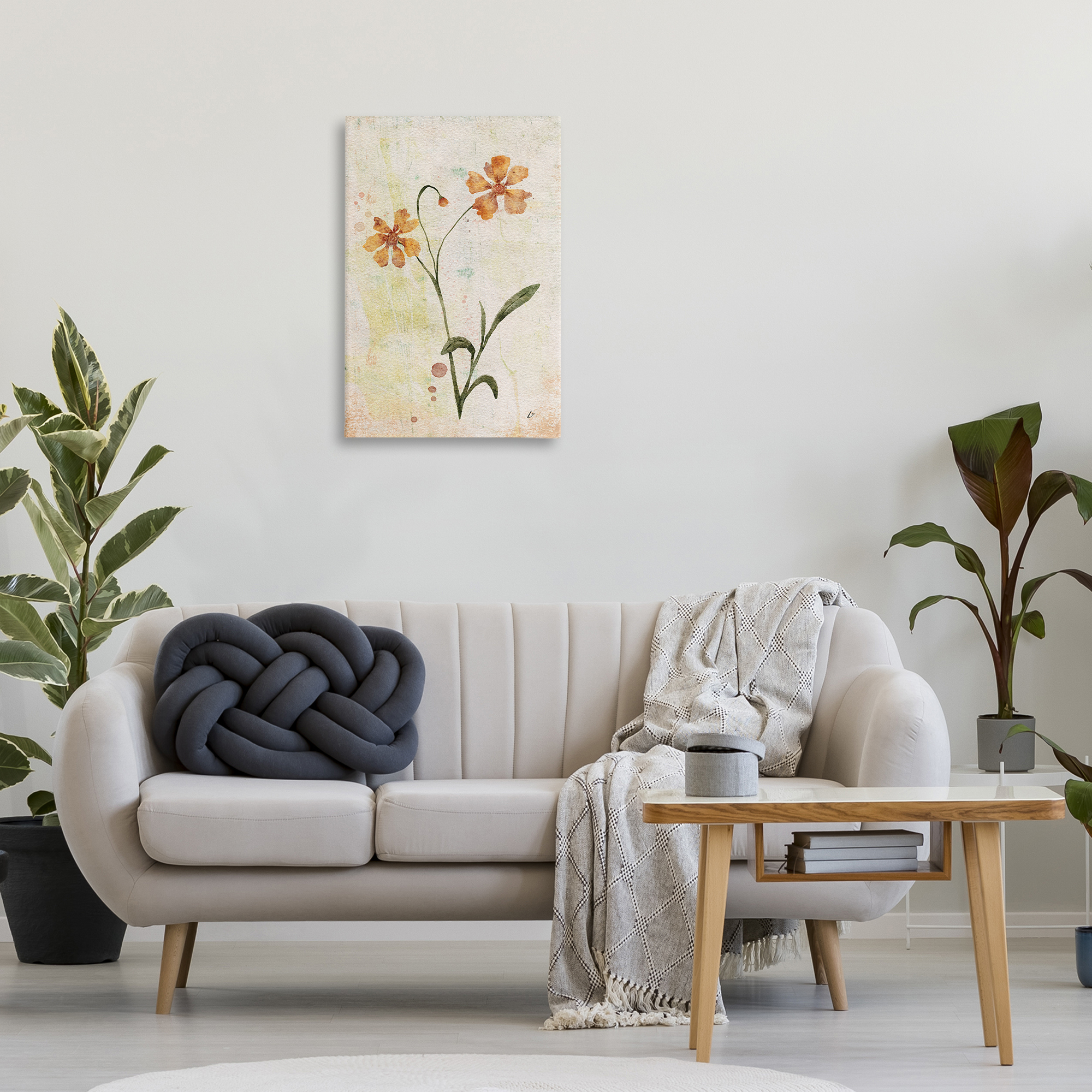Stupell Industries Ceropsis Flower Sprig Plants & Flowers Painting Wrapped Canvas Art Print Wall Art, 20 x 30