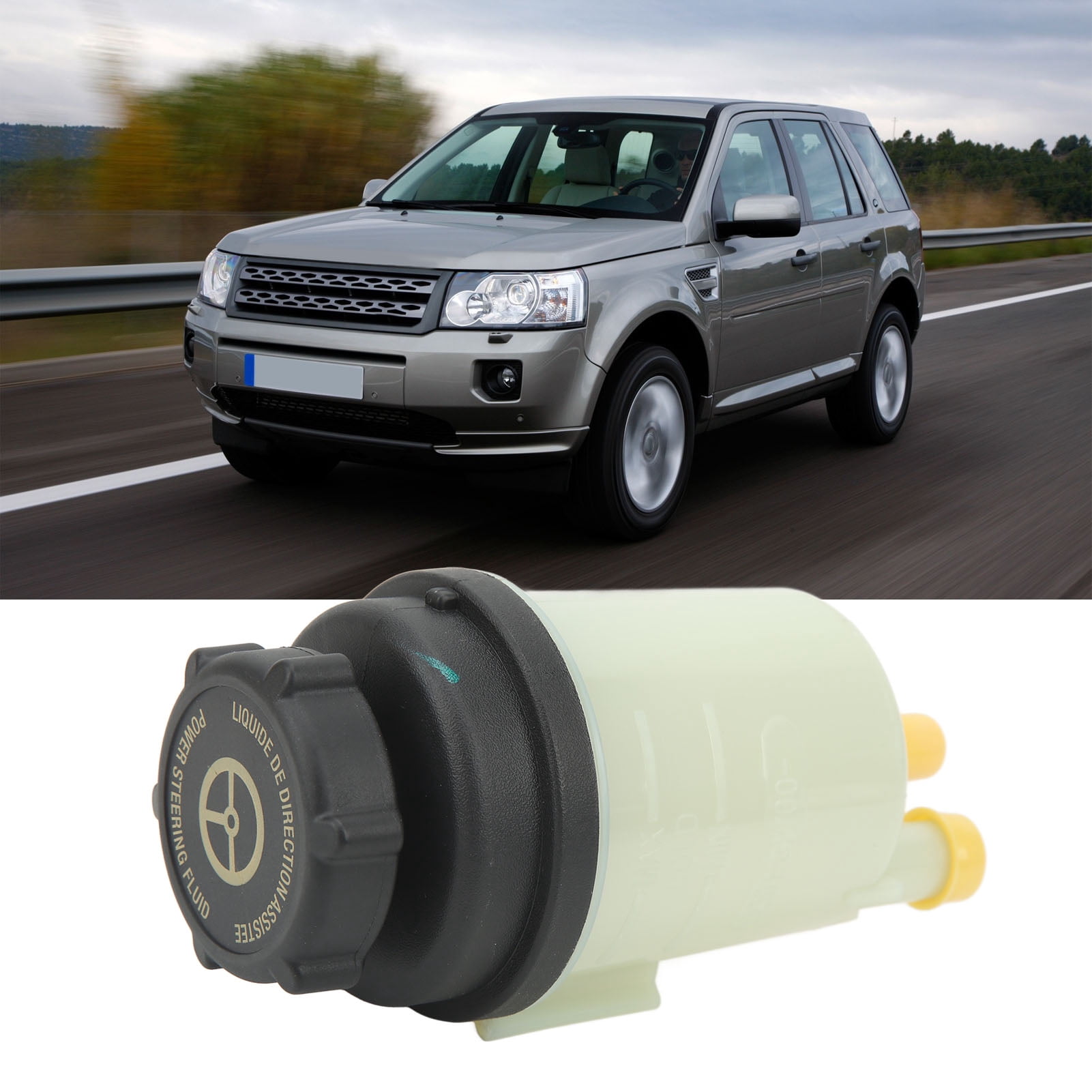 Elowen Power Steering Fluid Reservoir Power Steering Reservoir, LR000578 Power Steering Pump Tank ABS for Car